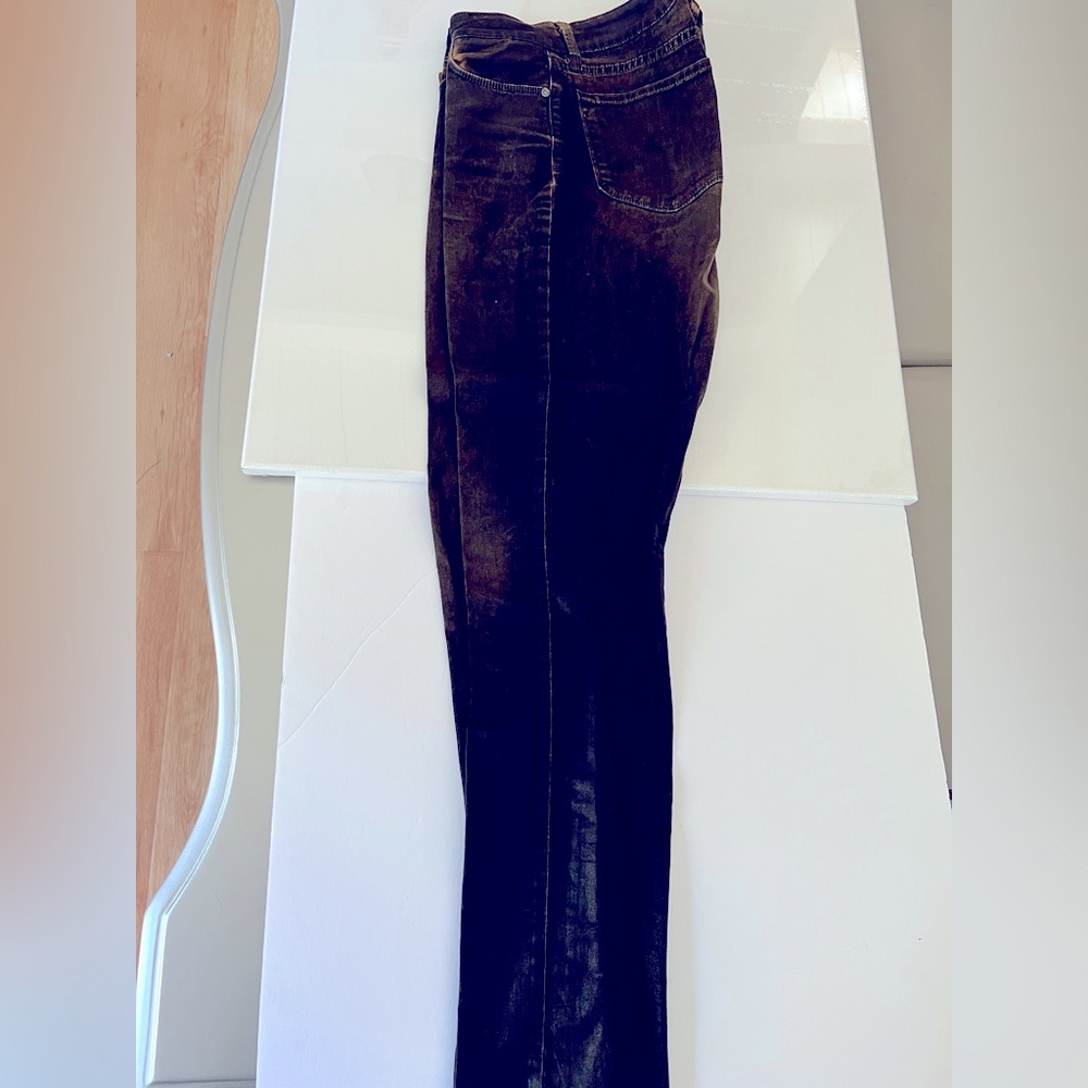 Black motor oil coated jeans jeggings stretch Norstrom size 10
